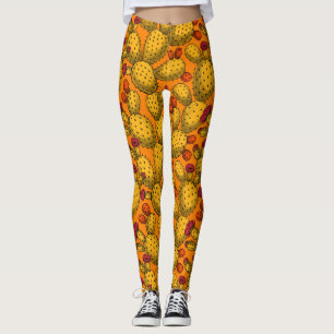Bloeiende vijgencactus in geel leggings