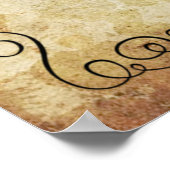 bloeiende vintage bruiloft zitgrafiek poster (Hoek)