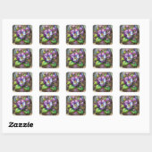 Bloeiende Vogels Voetviooltjes Wildflowers Easter  Vierkante Sticker (Vel)