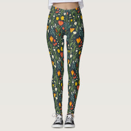 Bloeiende vreugde: lente bloemenpatroon leggings
