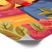 Bloeiende Vrouw met Tequila & Haar Reddingshond Pr Poster (Hoek)