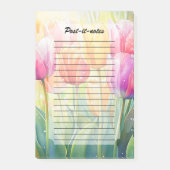 Bloeiende Waterverf Spring Tulip Garden Post-it® Notes (Voorkant)