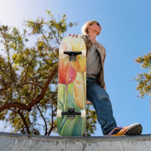 Bloeiende Waterverf Spring Tulip Garden Skateboard