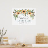 Bloeiende Waterverf Welkom Poster (Keuken)