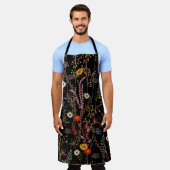 Bloeiende weide Bloemen Hand getrokken Schort (Gedragen)