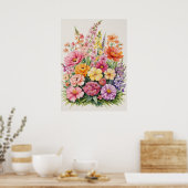 Bloeiende Wildflower Boeket Poster (Keuken)