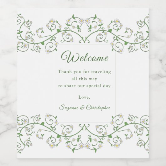 Bloeiende Wingerdhart Wijn Etiket (Enkel label)