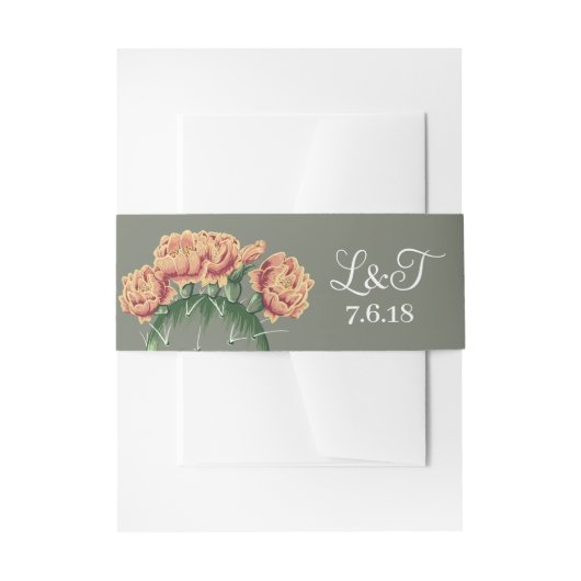 Bloeiende woestijncactus Prickly Pear bruiloft Uitnodigingen Wikkel (Voorkant Voorbeeld)