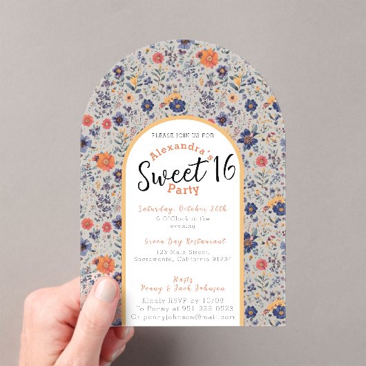 Bloeiende zoete zestien uitnodiging transparant acryl uitnodigingen (Insitu (Draagbaar))