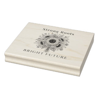 Bloeiende zonnebloemen botanische bloemkunst cadea rubberstempel