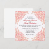 bloeit Damask huwelijksuitnodigingen Kaart (Voorkant / Achterkant)