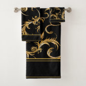 Bloeit Zwart en Goud Bad Handdoek (Insitu)
