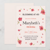 Bloeitijd op 45 - Bloemen Verjaardag Kaart (Voorkant / Achterkant)