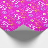 Bloem aangepaste naam Bridee 55 verjaardagswrap Cadeaupapier (Hoek)