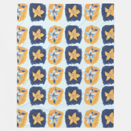 Bloem abstract patroon fleece deken