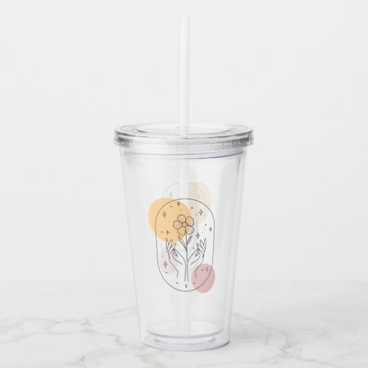 Bloem Acryl Drinkbeker (Voorkant)