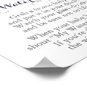 Bloem Baby shower Mijn Spel Teken Poster (Hoek)