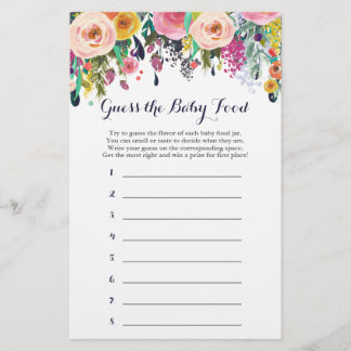 Bloem Baby shower raad het Baby-voedselspel
