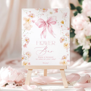 Bloem Bar Roze Strik Bloem Bloei Bar Poster
