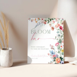 Bloem Bar Wildflower Bruiloftfeest Bord Reclamebord Met Voetstuk