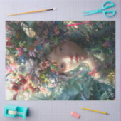 Bloem bedekte fee meisje decoupage tissuepapier (Craft)