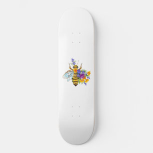 Bloem bij met wilde planten skateboard