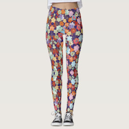 Bloem, bladeren en ontwerpen leggings