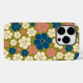 Bloem - blauw, olijfgroen, roze en crème Case-Mate iPhone case (Achterkant (horizontaal))