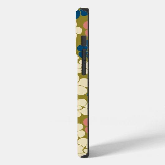 Bloem - blauw, olijfgroen, roze en crème Case-Mate iPhone case (Achterkant / Links)