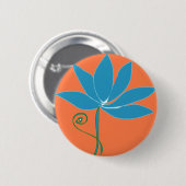 Bloem - Blauwe Lotus Ronde Button 5,7 Cm (Voorkant /achterkant)