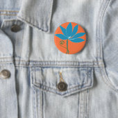 Bloem - Blauwe Lotus Ronde Button 5,7 Cm (In situ)
