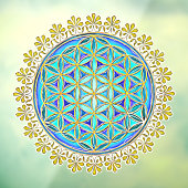 bloem -  bloesems 1 raamsticker (Vel 3)