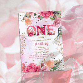 Bloem Bloom Baby Meisje 1e Verjaardagsfeest Kaart