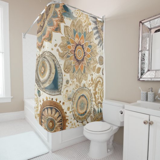 Bloem Boho douchegordijn (In situ)