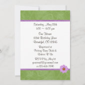 Bloem, boog en lieveheersbeestje Baby shower uitno Kaart (Achterkant)