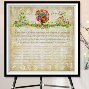 Bloem Boom Print Huwelijkscertificaat van de Quak