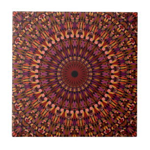 Bloem Bruin Mandala Ontwerp Tegeltje
