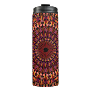 Bloem Bruin Mandala Ontwerp Thermosbeker