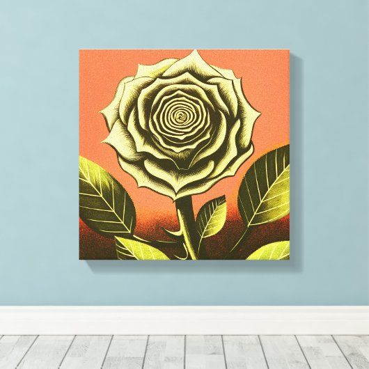 bloem canvas afdruk (Insitu (Houten vloer))