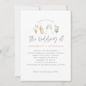 bloem champagne moderne script bloemen aankondiging (Voorkant)