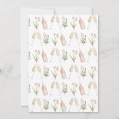 bloem champagne moderne script bloemen aankondiging (Achterkant)