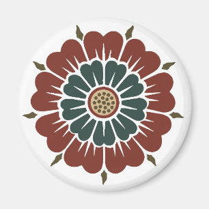 Bloem Chinees Ornament Owen Jones Aziatisch patern Magneet