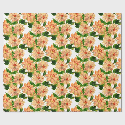 Bloem Clematis Geel Wit Cadeaupapier (Vlak)