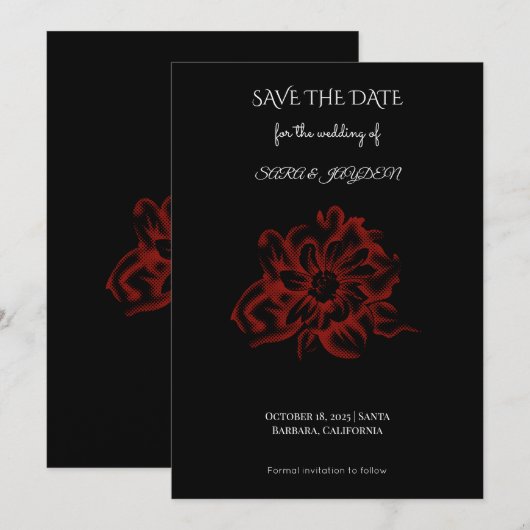 Bloem Clipart – Abstracte Bloem Huisdecoratie Ontw Save The Date (Voorkant / Achterkant)