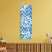 Bloem & denim triptiek (3-delig) blauwe canvas oms (Insitu (Woonkamer))