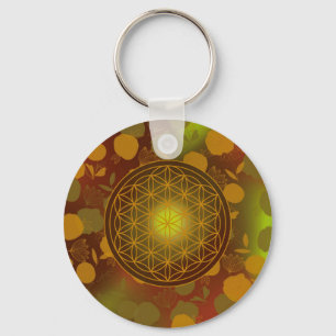 bloem des levens, chakra,zen,heilige geometrie, sleutelhanger