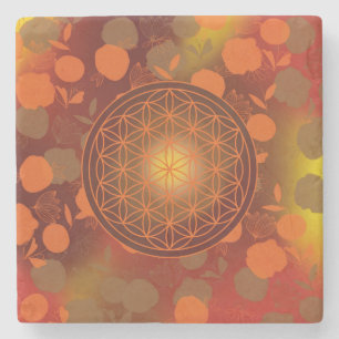 bloem des levens, chakra,zen,heilige geometrie, stenen onderzetter