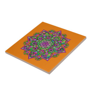 Bloem Des Levens - Indiase Mandala 1 Tegeltje