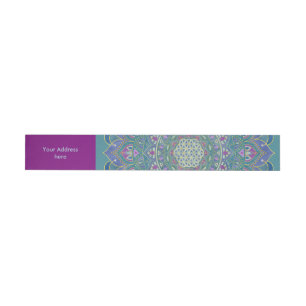 Bloem Des Levens - Mandala India Stijl 1 Adreslabel Wikkel