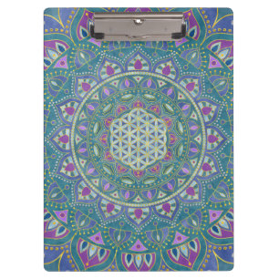 Bloem Des Levens - Mandala India Stijl 1 Klembord